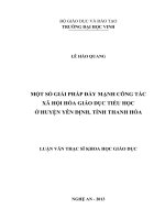 Một số giải pháp đẩy mạnh công tác xã hội hóa giáo dục tiểu học ở huyện Yên Định, tỉnh Thanh Hóa