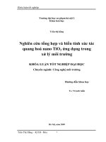 Nghiên cứu tổng hợp và biến tính xúc tác quang hoá nano tio2 ứng dụng trong xử lý môi trường 