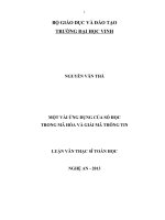 Một vài ứng dụng của số học trong mã hóa và giải mã thông tin