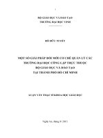 Một số giải pháp đổi mới cơ chế quản lý các trường Đại học công lập trực thuộc Bộ Giáo dục và đào tạo tại Thành phố Hồ Chí Minh