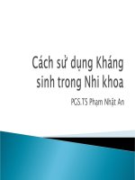 Bài giảng cách sử dụng kháng sinh trong nhi khoa