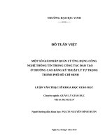 Một số giải pháp quản lý ứng dụng công nghệ thông tin trong công tác đào tạo ở trường Cao đẳng Kỹ thuật Lý Tự Trọng Thành phố Hồ Chí Minh