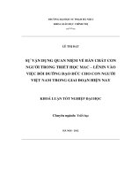 Sự vận dụng quan niệm về bản chất con người trong triết học mác   lênin vào việc bồi dưỡng đạo đức cho con người việt nam trong giai đoạn hiện nay 