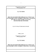 Một số giải pháp đổi mới quản lý đào tạo ngành điện công nghiệp ở trường cao đẳng kỹ thuật thành phố Hồ chí minh