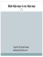 Bài giảng bệnh thận mạn và suy thận mạn