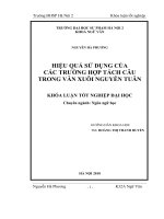 Hiệu quả sử dụng của các trường hợp tách câu trong văn xuôi nguyễn tuân 