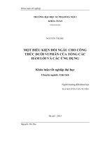 Một điều kiện đối ngẫu cho công thức dưới vi phân của tổng các hàm số lồi và các ứng dụng 