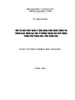 Một số giải pháp quản lý ứng dụng công nghệ thông tin trong hoạt động dạy học ở trường trung học phổ thông Thành phố Thanh Hóa, tỉnh Thanh Hóa