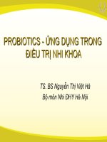 Probiotics   ứng dụng trong điều trị nhi khoa