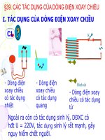 Các tác dụng của dòng điện xoay chiều Lý 9