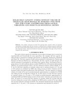 MOLAR HEAT CAPACITY UNDER CONSTANT VOLUME OF MOLECULAR CRYOCRYSTALS OF NITROGEN TYPE WITH HCP STRUCTURE CONTRIBUTION FROM LATTICE VIBRATIONS AND MOLECULAR ROTATIONAL MOTION 