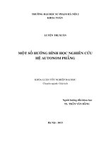 Một số hướng hình học nghiên cứu hệ autonom phẳng 