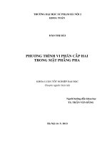 Phương trình vi phân cấp hai trong mặt phẳng pha 