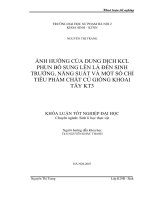 Ảnh hưởng của dung dịch KCl phun bổ sung lên lá đến sinh trưởng, năng suất và một số chỉ tiêu phẩm chất củ giống khoai tây KT3