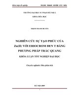 Nghiên cứu sự tạo phức của Zn(II) với eriocrom đen t bằng phương pháp trắc quang 