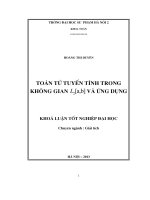 Toán tử tuyến tính trong không gia l2a,b và ứng dụng 