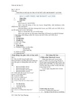 BÀI 3: GIỚI THIỆU MS ACCESS