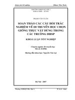 Soạn thảo các câu hỏi trắc nghiệm về di truyền học chọn giống thực vật dùng trong các trường đại học sư phạm 