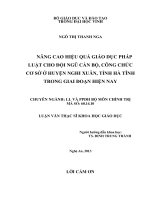 Nâng cao hiệu quả giáo dục pháp luật cho đội ngũ cán bộ, công chức cơ sở ở huyện Nghi Xuân, tỉnh Hà tĩnh trong giai đoạn hiện nay