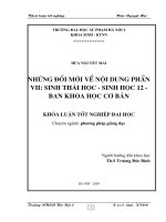 Những đổi mới về nội dung phần VII  sinh thái học   sinh học 12   ban khoa học cơ bản 