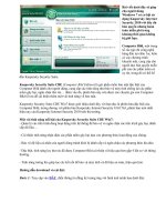 Bản quyền Kaspersky Internet Security 2010 cho người dùng Windows 7