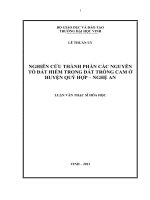 Nghiên cứu thành phần các nguyên tố đất hiếm trong đất trồng cam ở huyện Quỳ Hợp Nghệ An