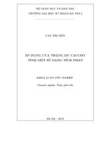 Áp dụng thặng dư cauchy tính một số dạng tích phân 