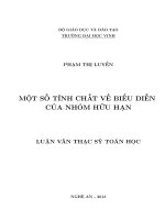 Một số tính chất về biểu diễn của nửa nhóm hữu hạn