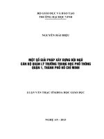 Một số giải pháp xây dựng đội ngũ cán bộ quản lý trường trung học phổ thông quận 1, thành phố Hồ Chí Minh