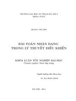 Bài toán nhận dạng trong lý thuyết điều khiển 