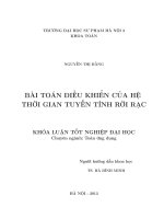 Bài toán điều khiển của hệ thời gian tuyến tính rời rạc 