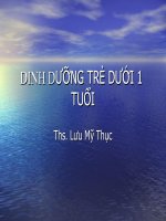 Bài giảng dinh dưỡng cho trẻ dưới 1 tuổi