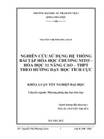 Nghiên cứu sử dụng hệ thống bài tập hóa học chương nito   hóa học 11 nâng cao   THPT theo hướng dạy học tích cực  nguyễn thị phương loan 