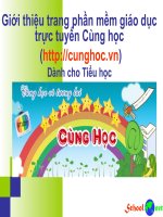 GT trang phần mềm giáo dục trực tuyến cung hoc. Dành cho cấp tiểu học