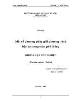 Một số phương pháp giải phương trình bậc ba trong toán phổ thông 