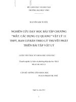 Nghiên cứu dạy học bài tập chương Mắt. Các dụng cụ quang vật lý 11 THPT, ban cơ bản theo lý thuyết phát triển bài tập vật lý