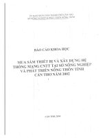 mua sắm thiết bị và xây dựng hệ thống mạng cntt tại sở nông nghiệp và phát triển nông thôn tỉnh cần thơ năm 2002