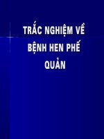 Trắc nghiệm về bệnh hen phế quản