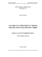 Vai trò của tình thái từ trong truyện ngắn của nguyễn huy thiệp 