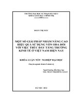 Một số giải pháp nhằm nâng cao hiệu quả sử dụng vốn ODA đối với việc thúc đẩy tăng trưởng kinh tế ở việt nam hiện nay 