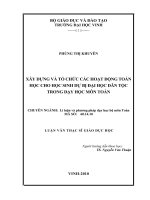 Xây dựng và tổ chức các hoạt động toán học cho học sinh dự bị đại học dân tộc trong day học môn toán