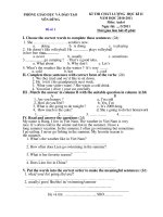 Đề kiểm tra Hk2  Anh 6