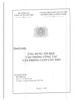 ứng dụng tin học vào trong công tác văn phòng catp cân thơ