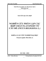 Nghiên cứu phân lập các hợp chất flavônit từ cây đề (ficus religiosa l ) 