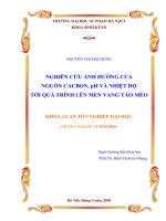 Nghiên cứu ảnh hưởng của nguồn cacbon, ph và nhiệt độ tới quá trình lên men vang táo mèo