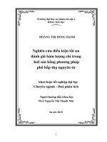 Nghiên cứu điều kiện tối ưu đánh giá hàm lượng chì trong hải sản bằng phương pháp phổ hấp thụ nguyên tử 