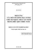 Phản ứng của một số giống đậu tương chịu hạn khác nhau nảy mầm trong điều kiện thiếu nước 