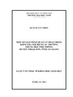 Một số gải pháp quản lý hoạt động kiểm tra nội bộ ở các trường Trung học phổ thông huyện Thoại Sơn, tỉnh An Giang