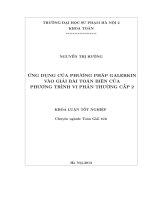 Ứng dụng của phương pháp galerkin vào giải bài toán biên của phương trình vi phân thường cấp 2 