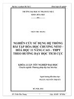 Nghiên cứu sử dụng hệ thống bài tập hoá học chương nitơ   hoá học 11 nâng cao   THPT theo hướng dạy học tích cực   trần thu trang 